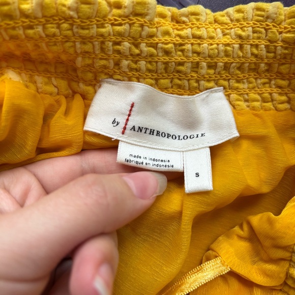 Anthropologie Yellow Strapless Blouse - Picture 5 of 7